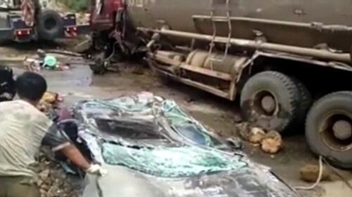 Κίνα: Φορτηγό συνθλίβει ΙΧ και μια 5χρονη γλιτώνει από θαύμα